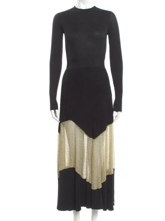 NWOT ULLA JOHNSON Roanne Knit Maxi Dress in Gold Noir P $790 - Picture 6 of 9